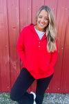DOORBUSTER - Merry & Bright Button-Up Pullover - Ruby