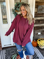 Downtown Vibes Ribbed Top - Burdundy