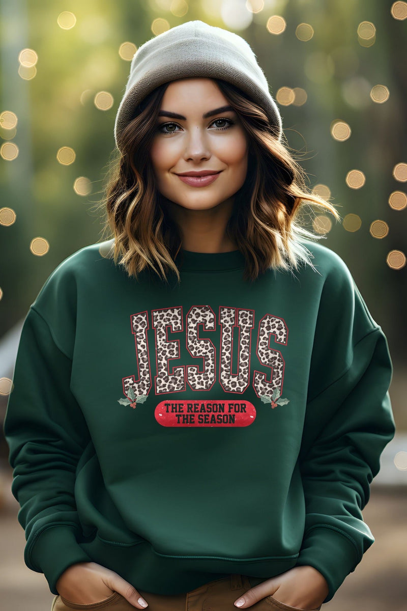 Jesus Is The Reason - Green Crewneck