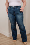 Josephine Mid Rise Raw Hem Bootcut Jeans