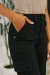 Keira High Waist Cargo Wide in Black