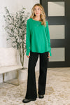 Nice to Each Other Raglan Sleeve Top in Kelly Green