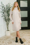 Personal Assistant Turtleneck Dress in Sand Beige