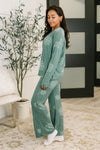 Snowflake Sniffles Pajama Set in Hunter Green