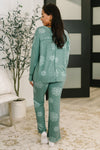 Snowflake Sniffles Pajama Set in Hunter Green