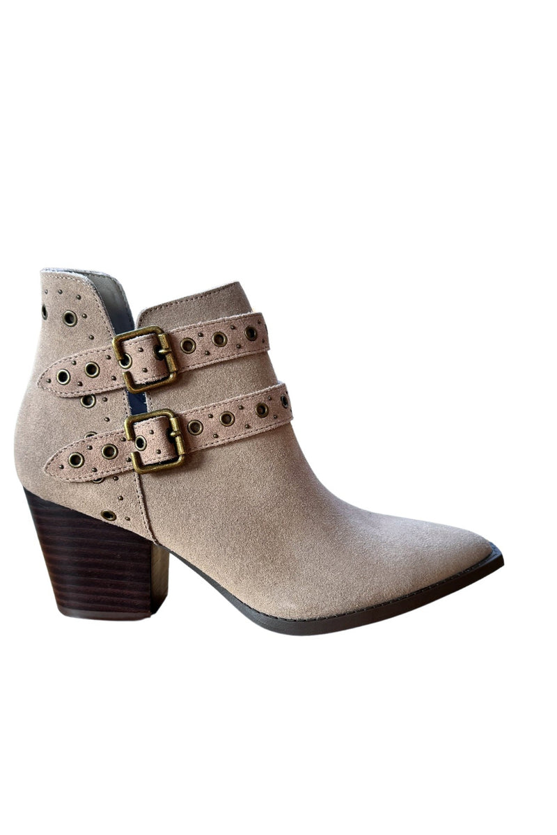 Elsa Leather Ankle Boot in Taupe