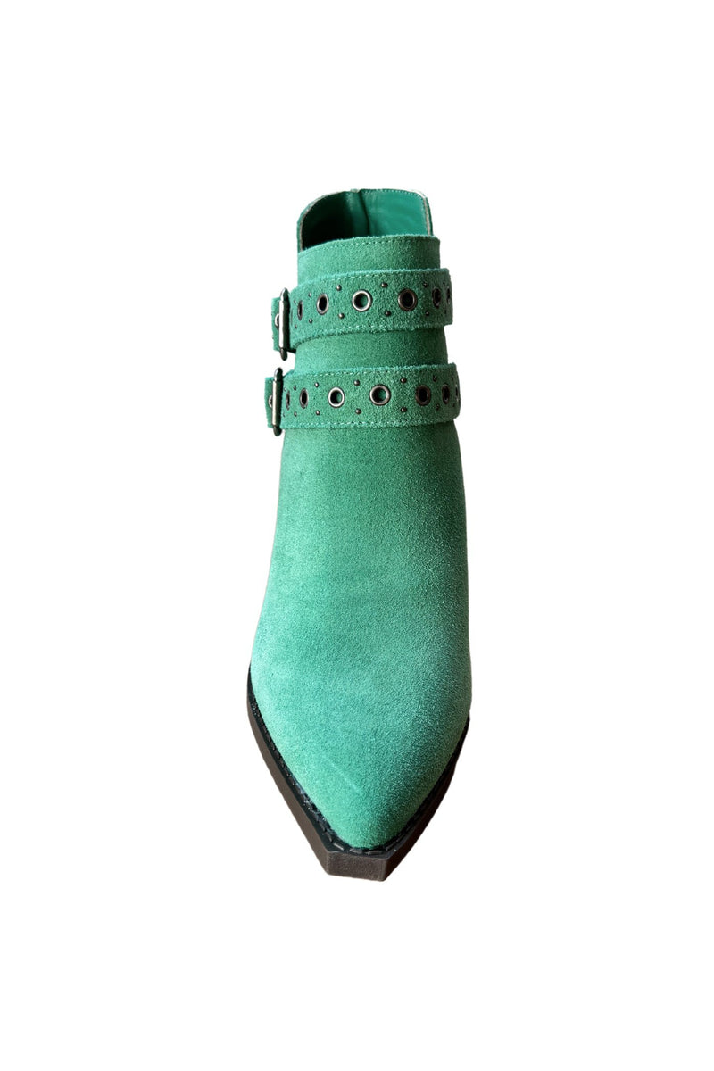 Elsa Leather Ankle Boot in Teal