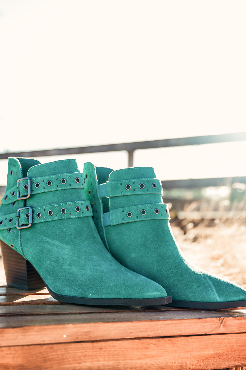 Elsa Leather Ankle Boot in Teal