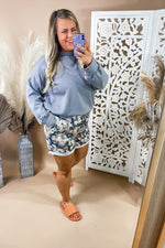Floral French Terry Cuffed Shorts