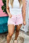 The Lucy's - Pink Button Fly Shorts
