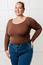 Bring in the Basics Seamless Reversible V-Neck Coffee