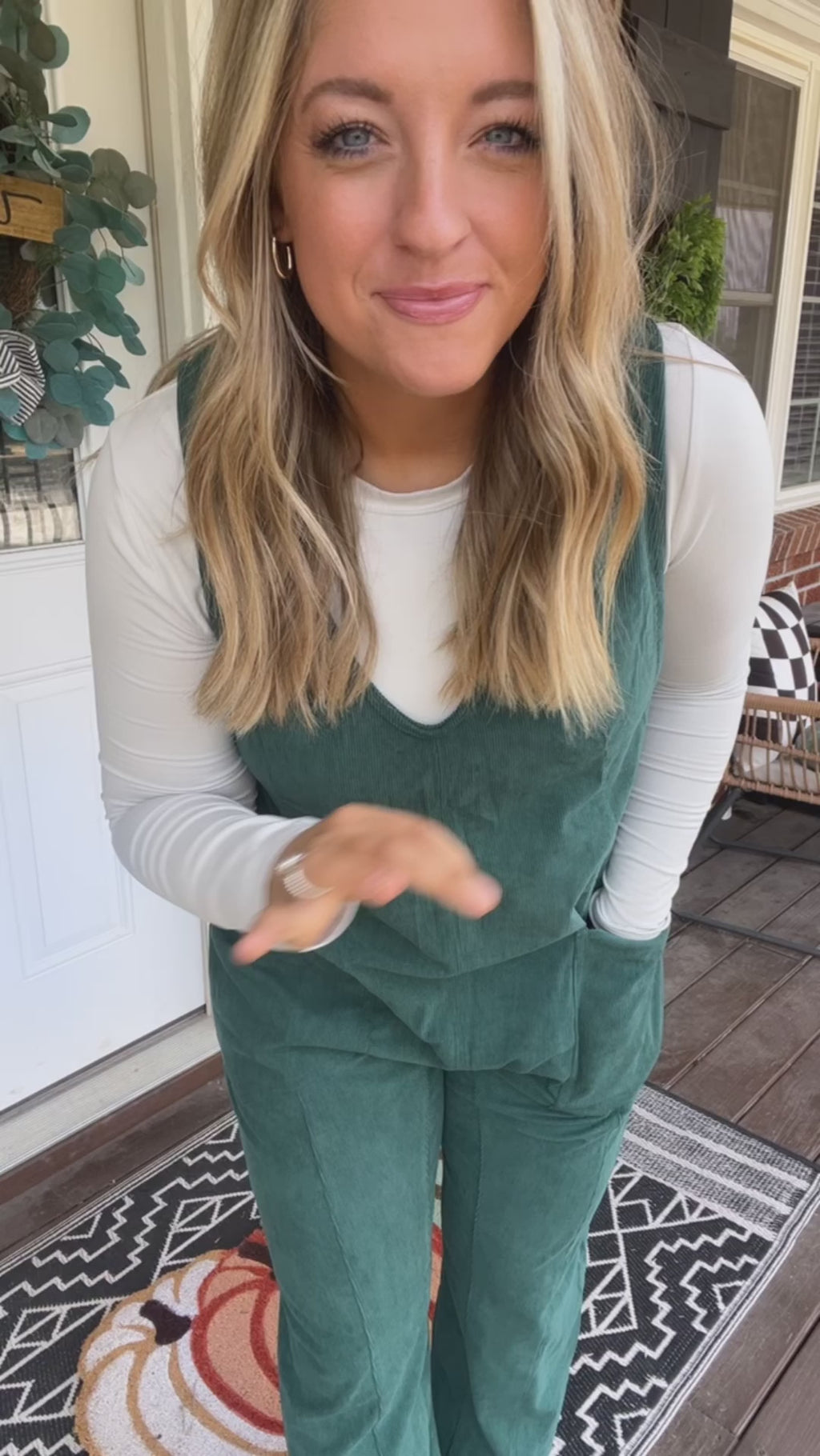 Field Day Corduroy Jumpsuit - Dark Green