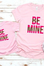 Be Mine- BABY & TODDLER Pink w/ Red & Leopard Letters
