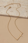 Hammered Sideways Cross Necklace - {Silver & Gold}