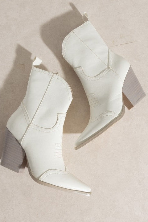 Ariella - Western Short Boots {Khaki, Brown, White}