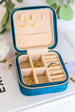 Kept and Carried Velvet Jewlery Box in Teal