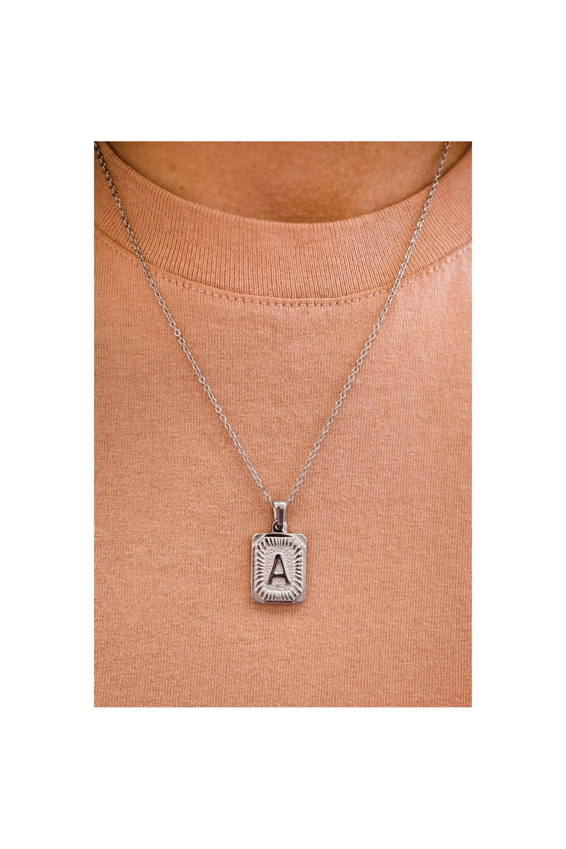 Silver Initial Pendant Necklace