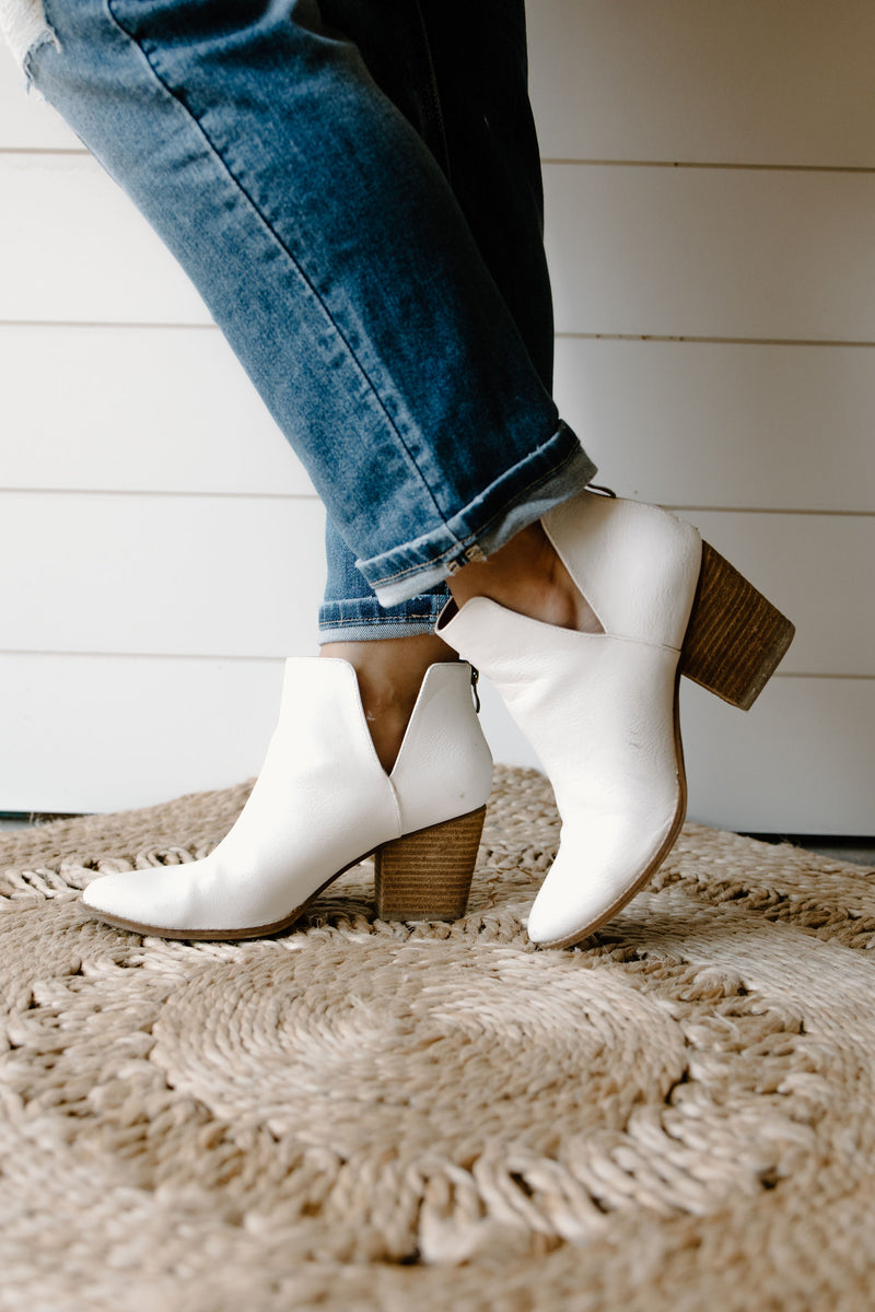 Frosted Feet- White Ankle Booties