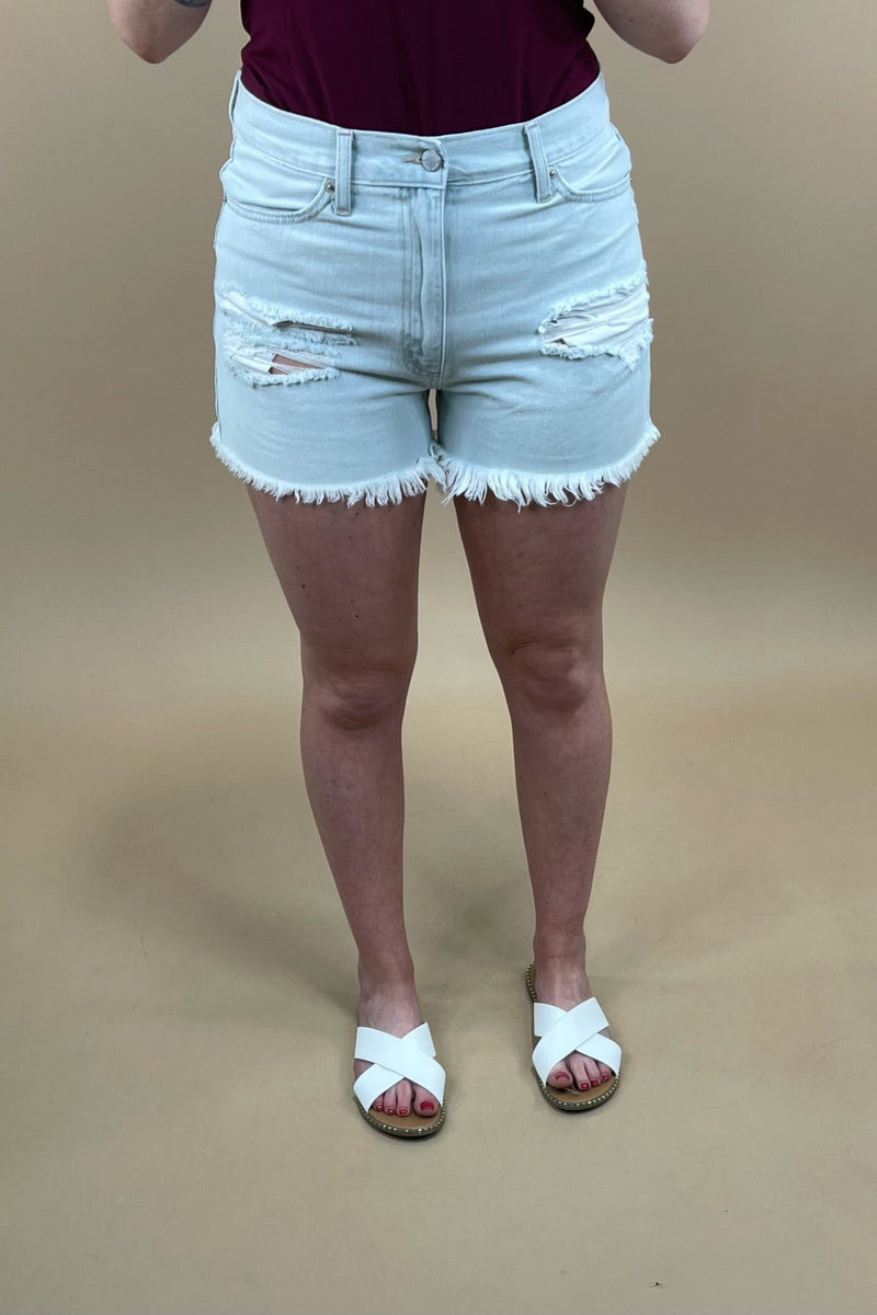 The Louie's- Light Wash Distressed Shorts