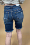 The Michelle's- Button Up Bermuda Distressed Shorts