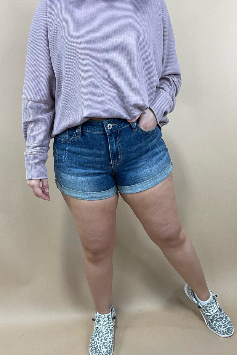 The Megan's- Rolled Cuff Denim Shorts