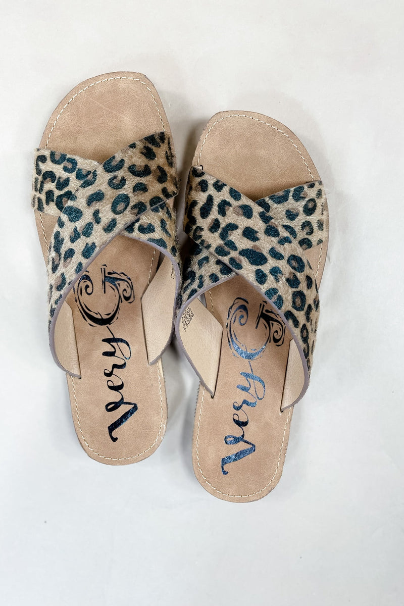 Walk The Shore- Leopard Print Criss Cross Sandals