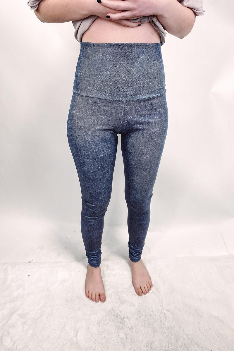 DEFECT- Another Time Faux Denim Leggings