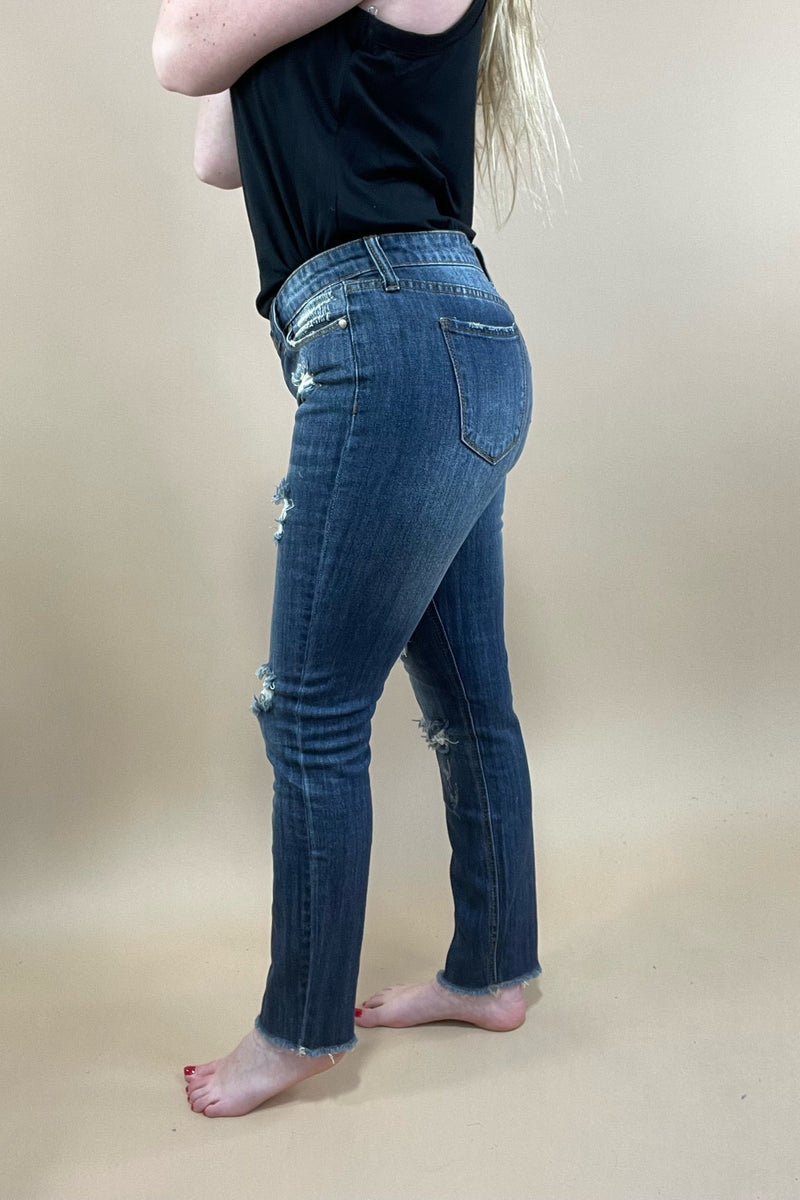 The Abby's- Low Rise Distressed Skinny