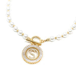 PREORDER: Pearl Chain Radiant Initial Necklace