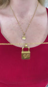 Gold Scripted Initial Locket Necklace
