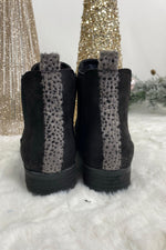 Dirty Little Secret- Black Chelsea Boot w/ Gray Dalmatian Detail
