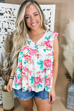 Tiered Baby Doll Floral Top