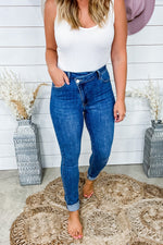 The Maxine's- Dark Wash High Rise Non-Distressed Skinny Jeans