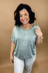 Everyday Essential- {Gray, White, Pink, Blue, Taupe, Sage & Black} Pocket Tee