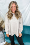 Got That Feeling - Thermal Knit Top {Heather Gray, Hunter Green, Taupe}