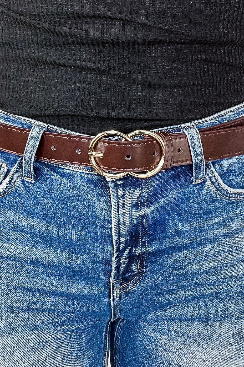 Emily Belt- {Black, Brown, Camel & White} Vegan Leather Belt w/ Double O Ring Detail