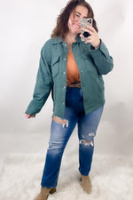 No Place Like Home- {Camel & Teal} Quilted Snap Up Jacket