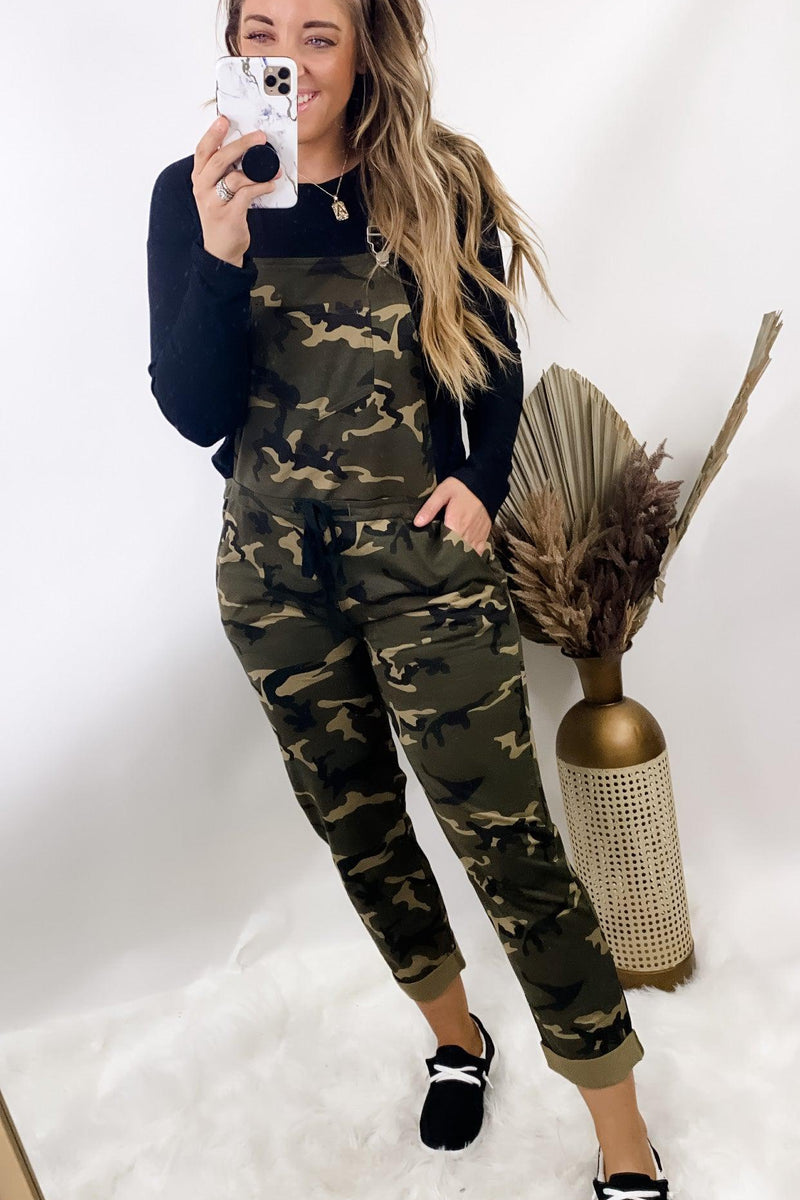 Run For Cover- Olive Camo Jumpsuit