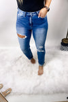 The Leona's- Super High Rise Distressed Straight Leg Jeans