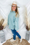 Got That Feeling - Thermal Knit Top {Heather Gray, Hunter Green, Taupe}