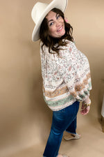 Let's Have Some Fun- Cream Paisley & Floral Print Off-Shoulder Top