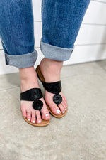 Travel Light- Black Strap w/ Circle Sandals