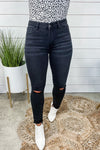 The Jaden's- Black High Rise Distressed Skinny Jeans