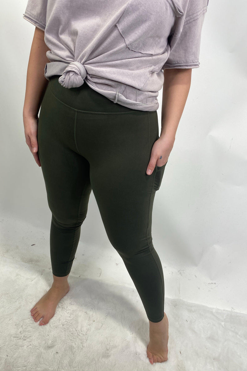 Picking Up The Pace- {Black, Gray & Olive} Buttery Soft Leggings w/ Si –  Proverbs Boutique