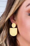 Yellow Acrylic Deco Drop Earrings