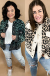 Showing Out- {Teal & Cream} Leopard Vintage Wash Corduroy Jacket