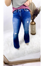 The Randy's- High Rise Distressed Flare Jeans
