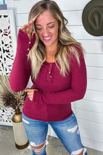 Always There- VARIETY COLORS- Ribbed Long Sleeve w/ Button Detail