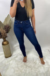 The Haylie's- Dark Wash High Rise Non-Distressed Skinny Jeans