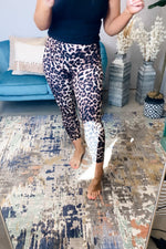 Spot The One- {Gray & Brown} Leopard Print Capri Length Leggings